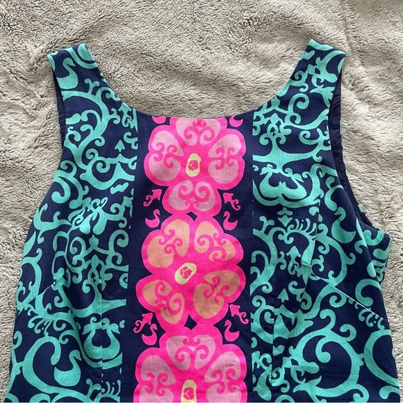 Lilly Pulitzer Hopping Delia Strapless Dress Hot Pink Blue Aqua - Picture 8 of 16